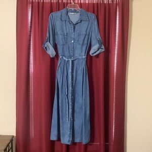 Long 3/4 sleeve jean dress